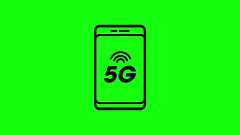 transparent 5g phone cell signal antenna icon flat green screen 10 animations chroma key