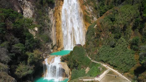 Cascada-Mexicana-El-Chiflon-En-Chiapas,-Revelación-Aérea-4k