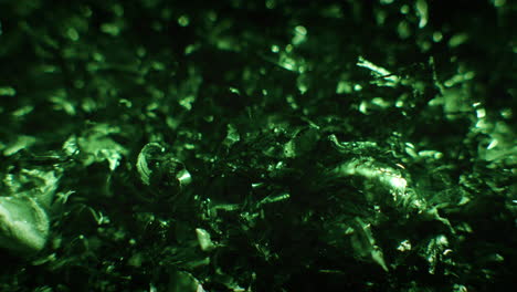 emerald color metal fillings macro shot