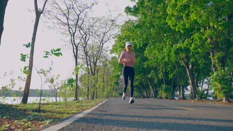 woman running in a park