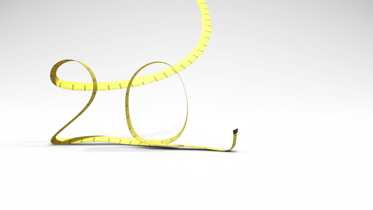 измеряющая лента, выписывающая 2015 год с приспособленной моделью