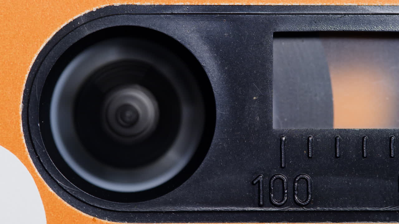 Close-up of a Vintage Film Camera Lens