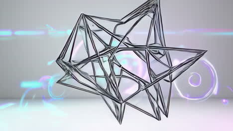 abstract geometric structure with glowing neon lights