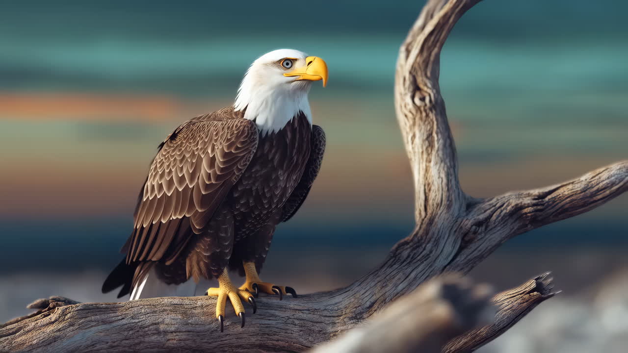 águila calva posada en una rama