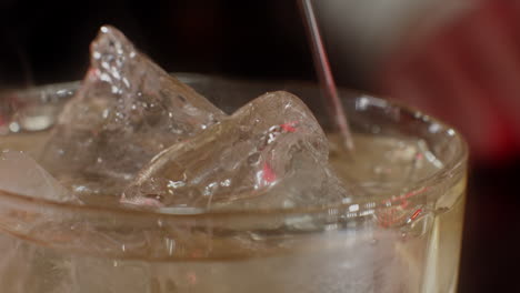 close-up of a cocktail being prepared