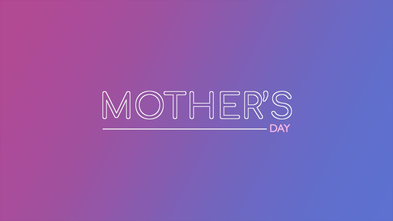 Simple and elegant Mothers Day card design in purple and pink gradient