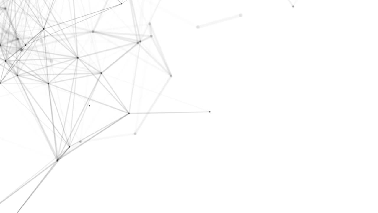 Plexus fantasy abstract technology. Abstract geometric background with moving lines, dots and triangles. Science. Medicine and technology. Loop animations