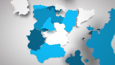 motion graphics mapa animado de formación de españa - blanco