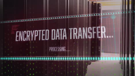 animation of data processing over server room
