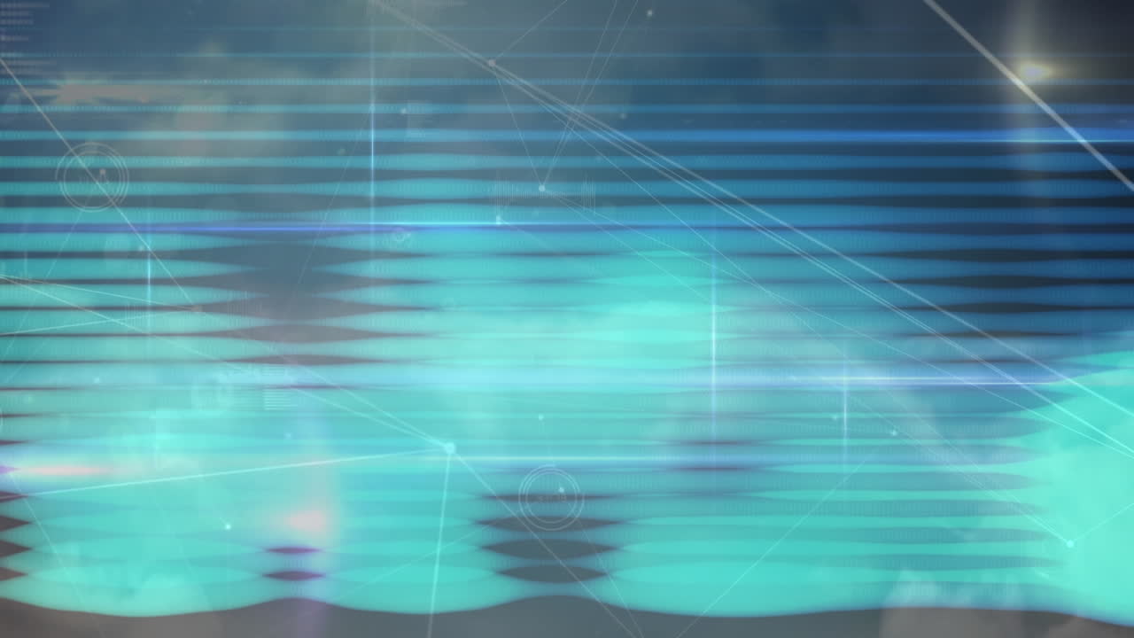 선의 줄과 연결의 네트워크와 함께 지구의 애니메이션