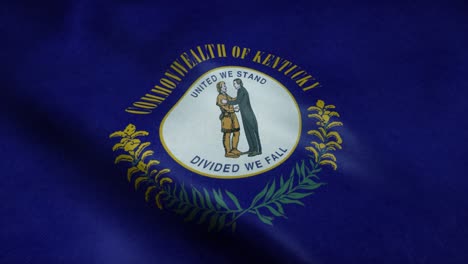 state flag of kentucky waving in the wind. seamless loop with highly detailed fabric texture