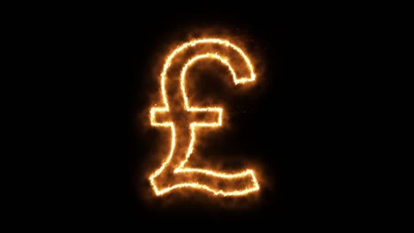 pound sterling symbol of burning flame. british pound symbol made from fire flame. flaming burn font or bonfire alphabet text with sizzling fiery shining heat effect. 3d rendering.