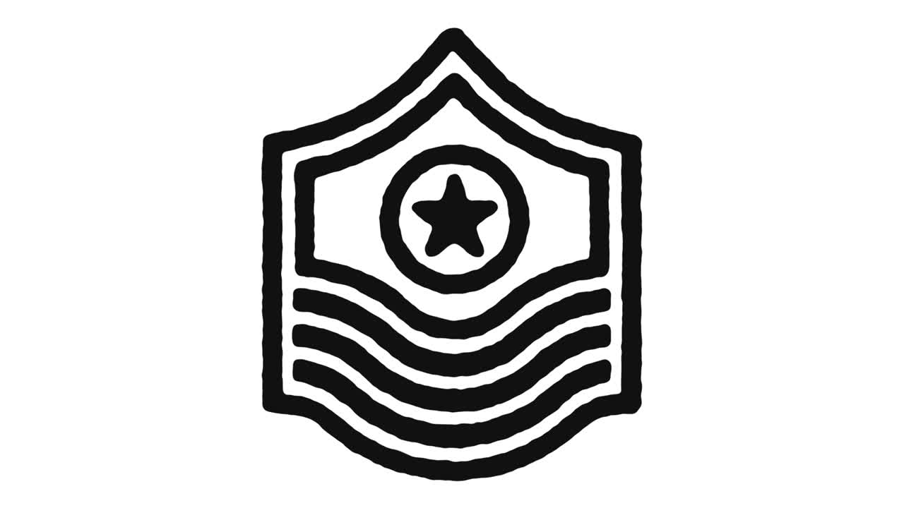 Military Rank Icon Animation Footage & Alpha Channel