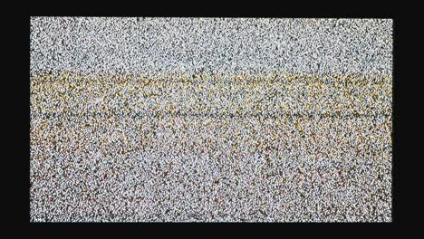 pantalla de televisión con ruido blanco e interferencia en un fondo negro. pantalla estática de televisión antigua