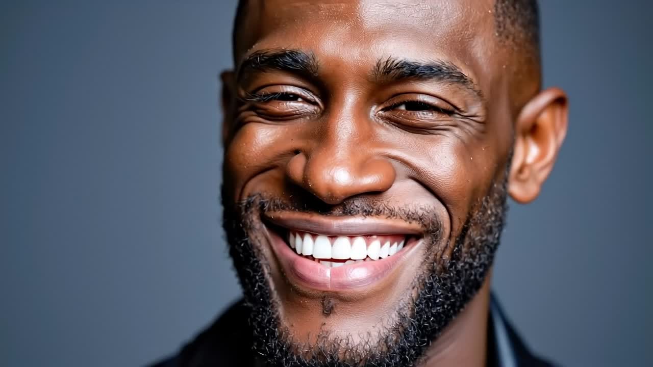 Primo piano di un uomo sorridente con la barba