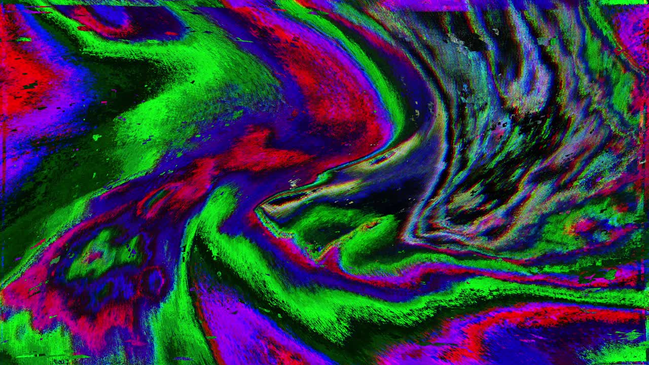 Sfondo scintillante multicolore, vorticoso, iridescente, nostalgico e di tendenza. Compilazione di glitch digitali.