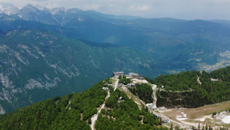 peak of vogel mountain overlooking the lake bohinj at triglav national park in slovenia