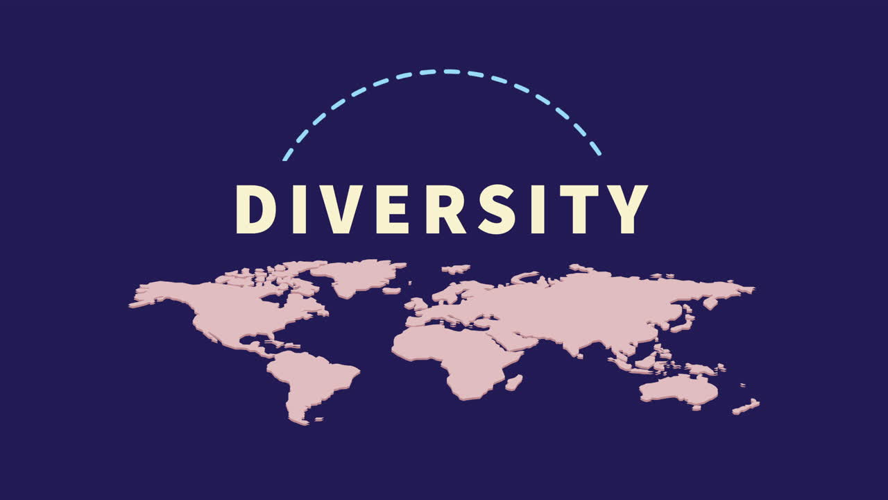 세계 지구 지도와 다양성 단어