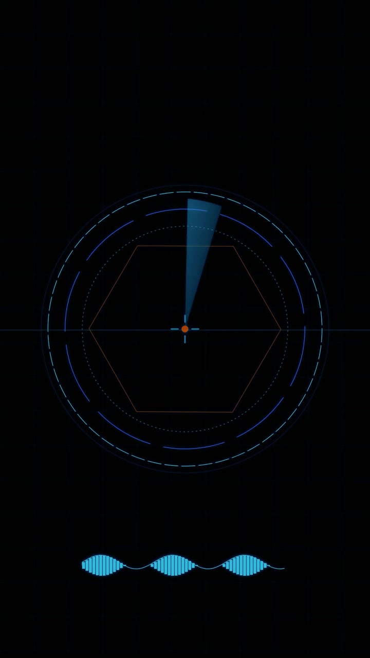 Interfaccia Radar Digitale con Scanner Rotante e Forma d'Onda Audio