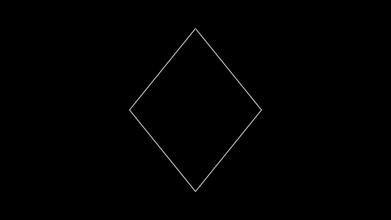 다이아몬드 선과 함께 검은 바탕에 확대 및 축소 반복 움직임