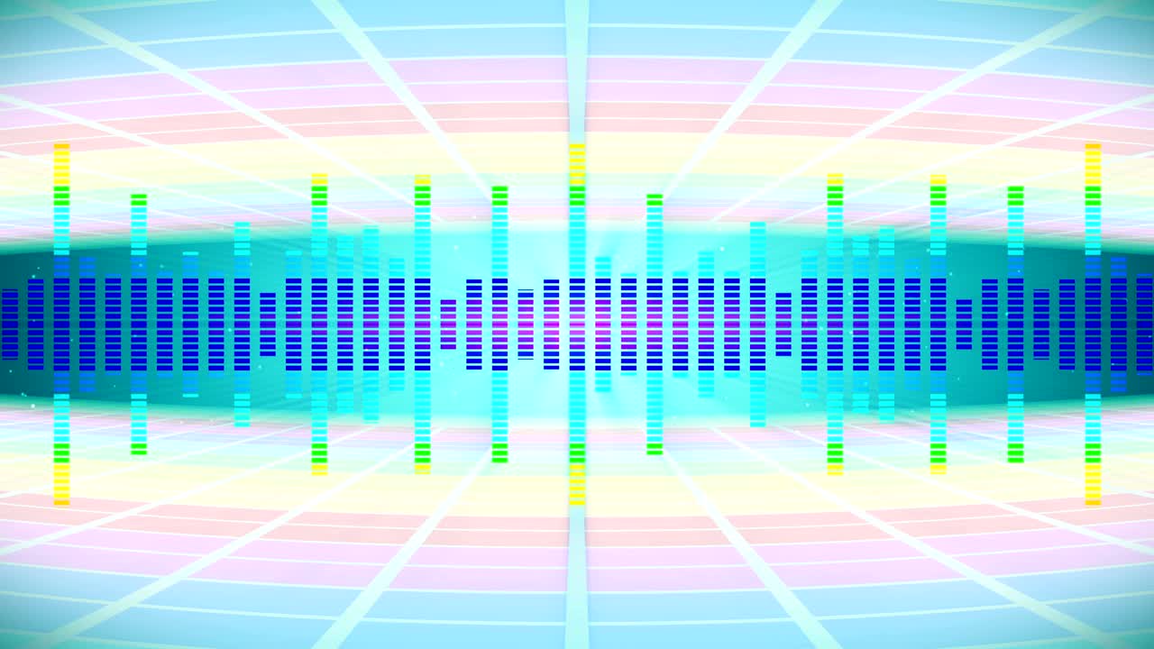 ondas sonoras coloridas para la fiesta. fondo de discoteca. patrón de ondas coloridas abstractas. animación de bucle del ecualizador de música.