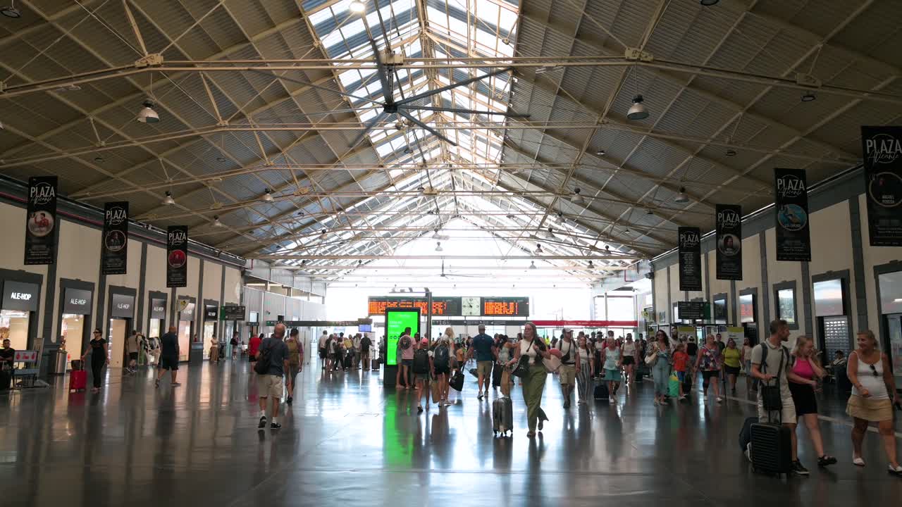 Crowded Train Station Interior