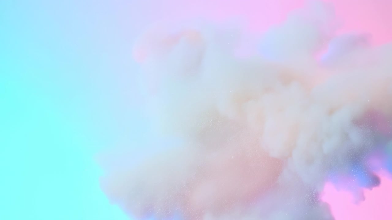 Formas abstratas semelhantes a nuvens, nenhuma ação observada, em nenhum cenário específico visível, com textura de renderização digital, de uma perspectiva estática, com detalhes em rosa e azul.