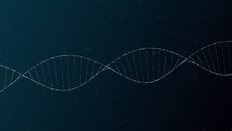 animación de la estructura del adn contra un fondo negro