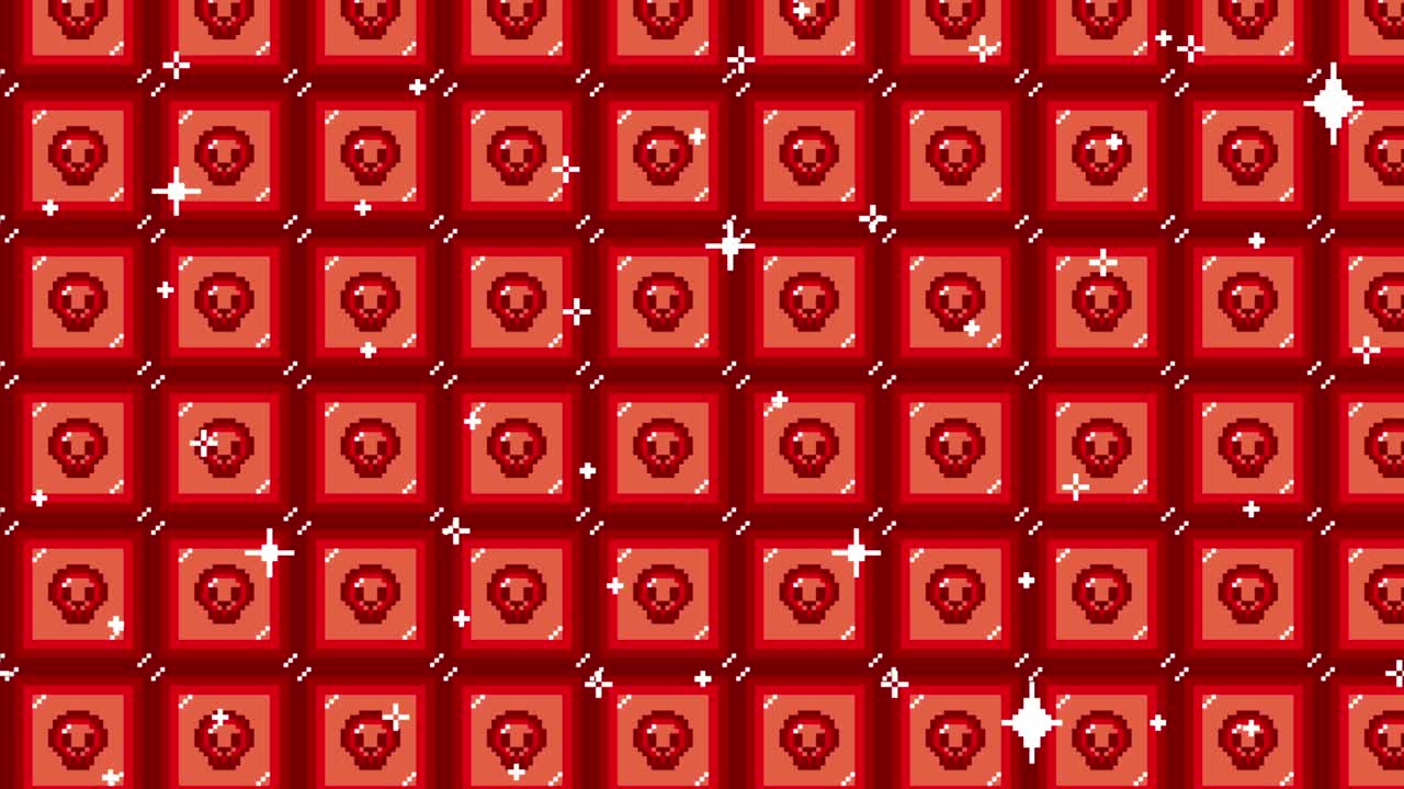 Pixel art tile scull icon Looping animated background. 1080p (4).mp4