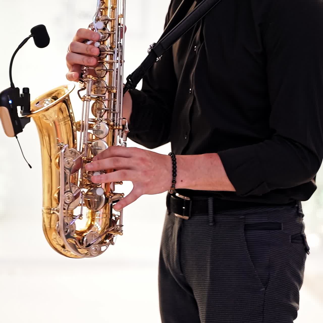 Saxophonist playing jazz music
