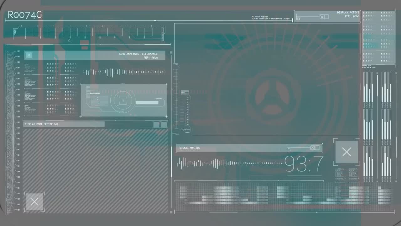 animación de la pantalla con procesamiento de datos.