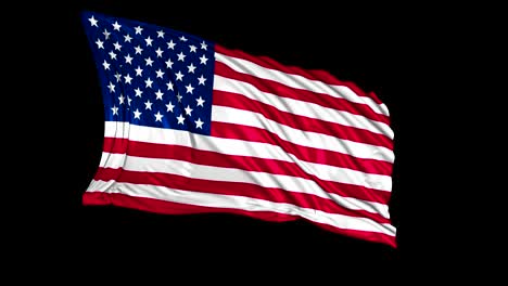 us flag in slow motion. the flag develops smoothly in the wind