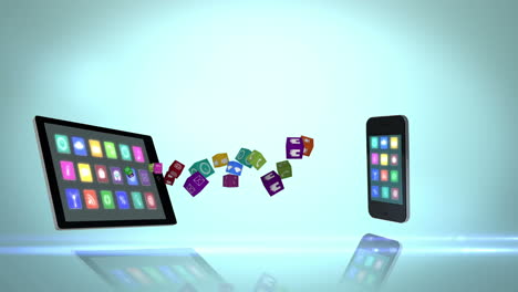 dispositivos de medios que transfieren aplicaciones