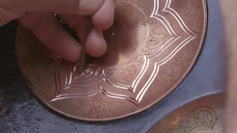 engraving copper with a chisel