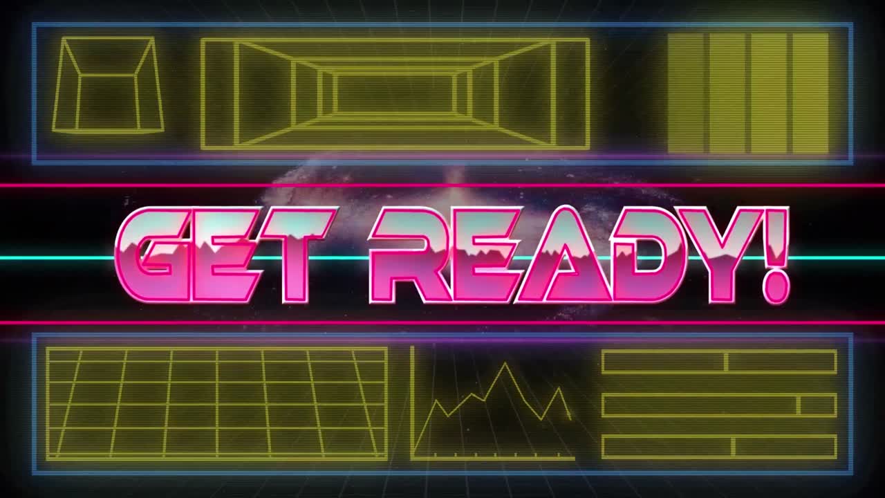 Animation of get ready text over screens with data