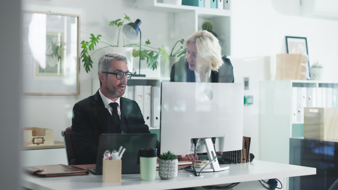 Business professionals collaborating in an office setting