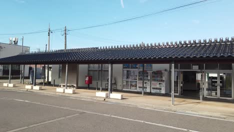 jr train railway station in toyama japan establishing shot in summer