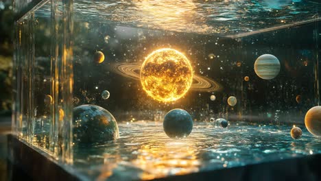 solar system in an aquarium