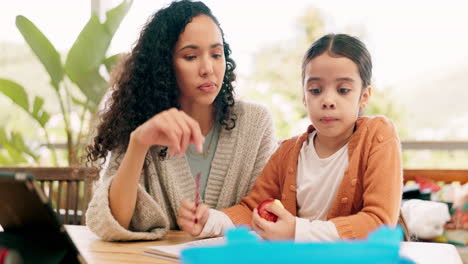 tarea, ayuda y madre con niña