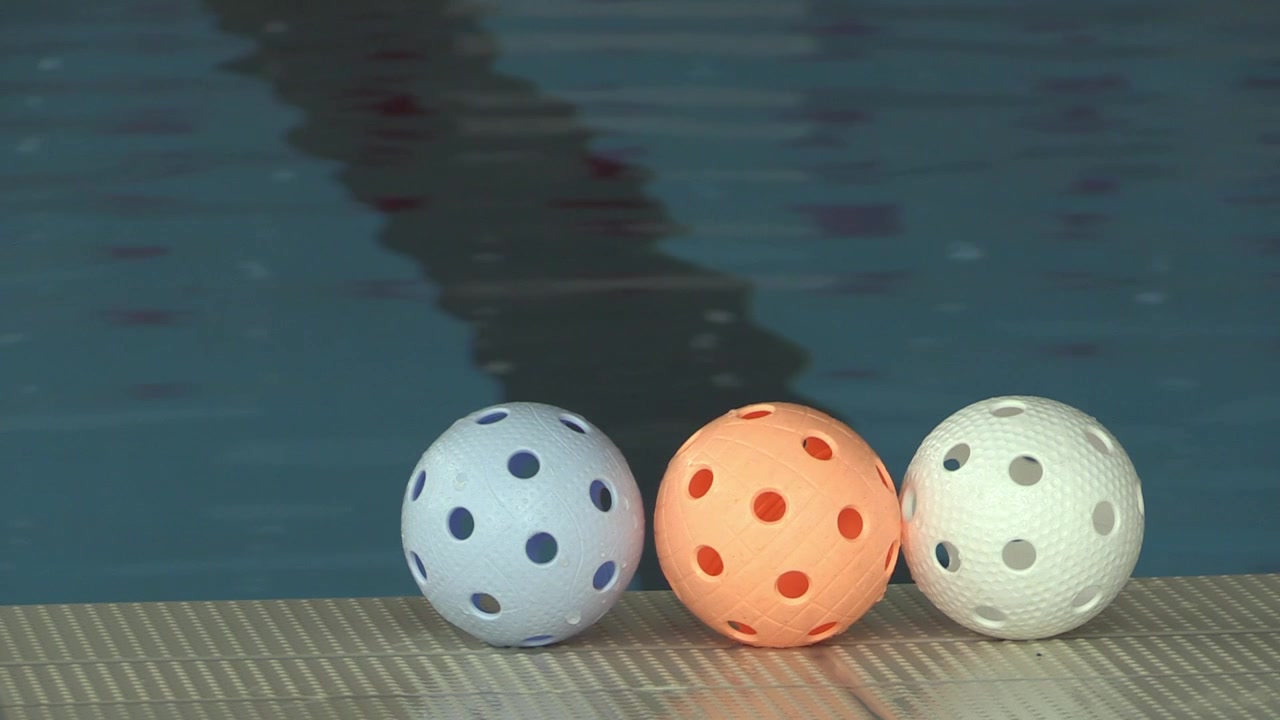 Floorball Balls Besides The Pool