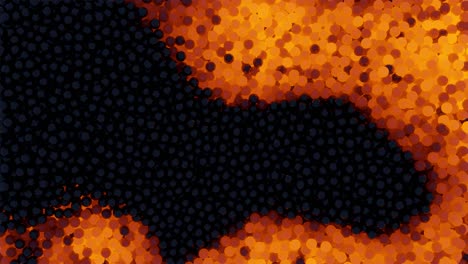 a flow of spheres imitating lava. 3d animation.