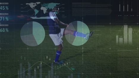 Animation-of-data-processing-over-african-american-male-soccer-player