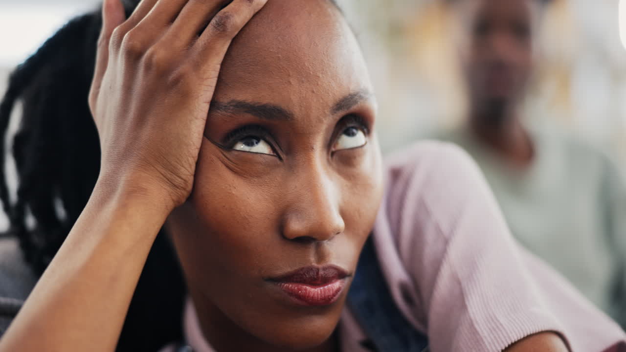 Black woman, ignore and couple fight