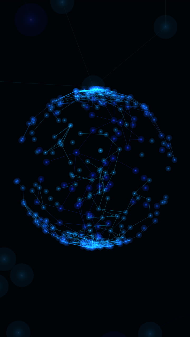 Global dark cyber technology concept in blue corporate plexus background