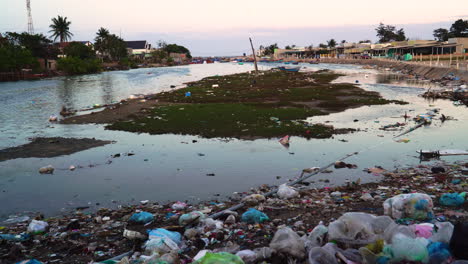 extreme bad situation at the beach due to garbage and dirt accumulation