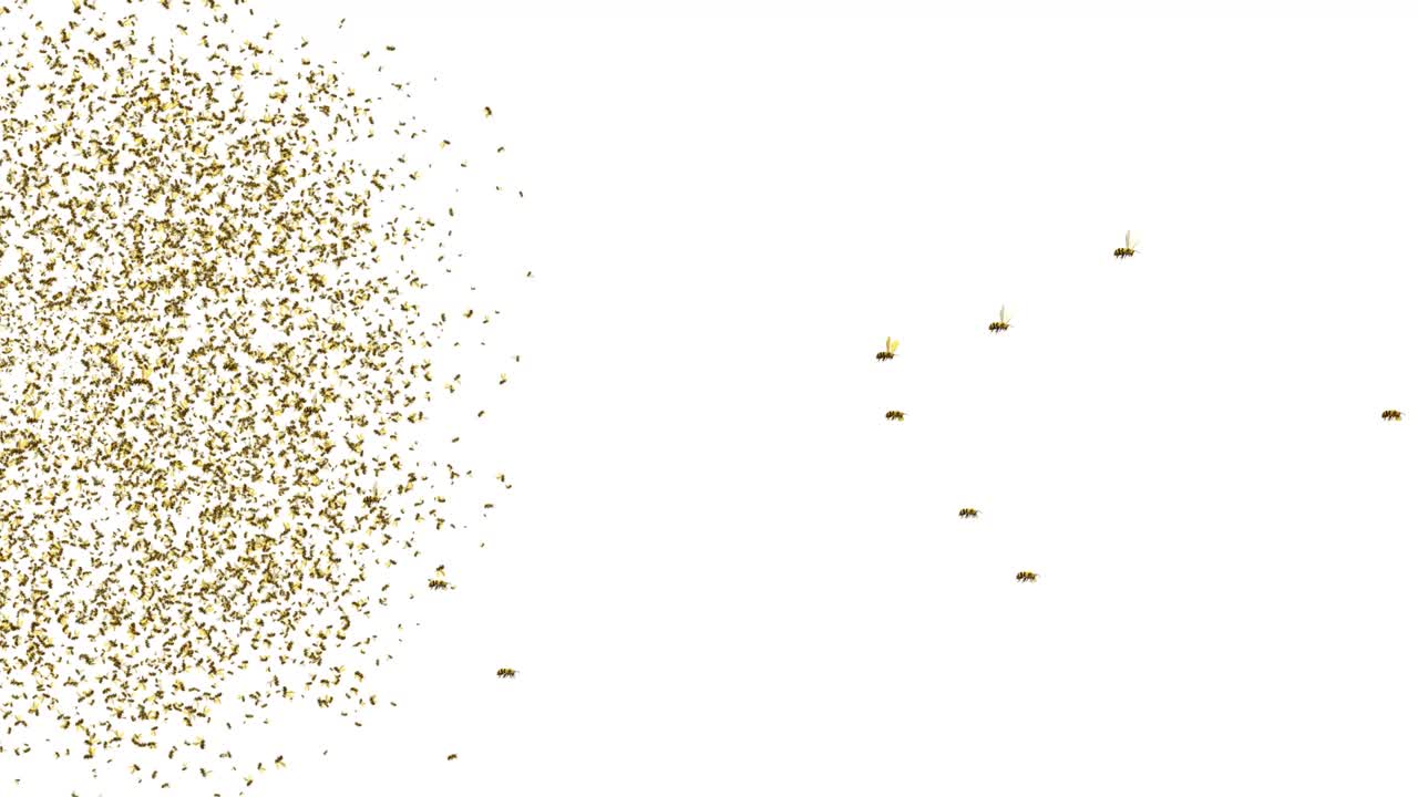 벌의. 열심히 일하는 벌 벌. 벌은 초록색 바탕에 날아갑니다.