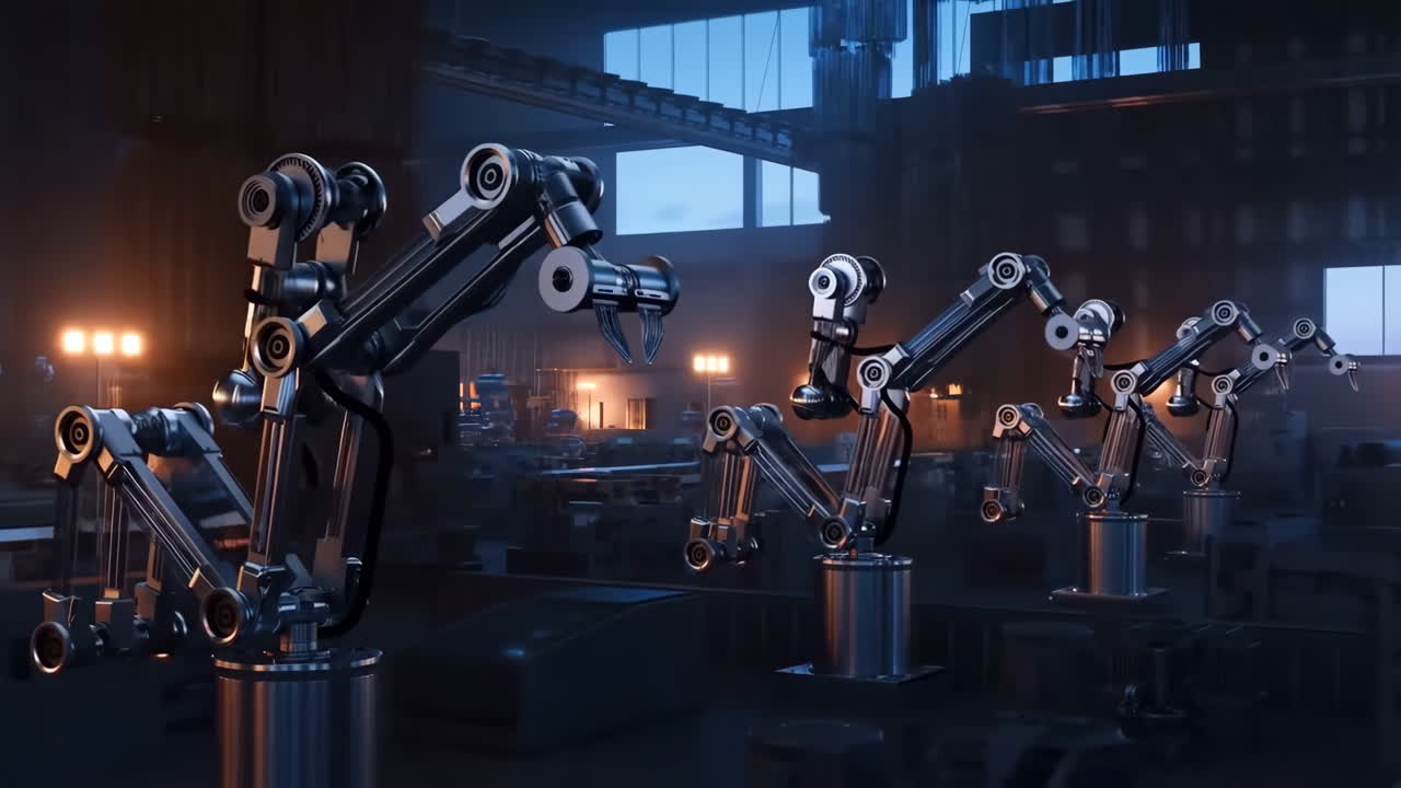 Industrial Robotic Arms on an Automated Production Line