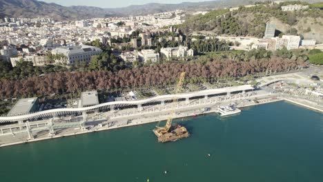beautiful paseo del muelle uno, modern harbour in malaga, spain