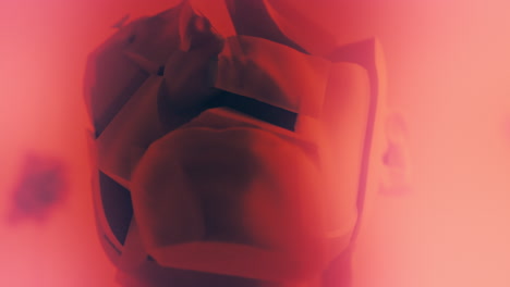destroyed android heads on spikes on the neon pink background