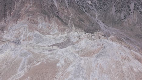 bird's eye view revealing the beauty of nisyros island stefanos volcano crater dodecanese greece. 4k aerial video footage from drone. polyvotis crater.